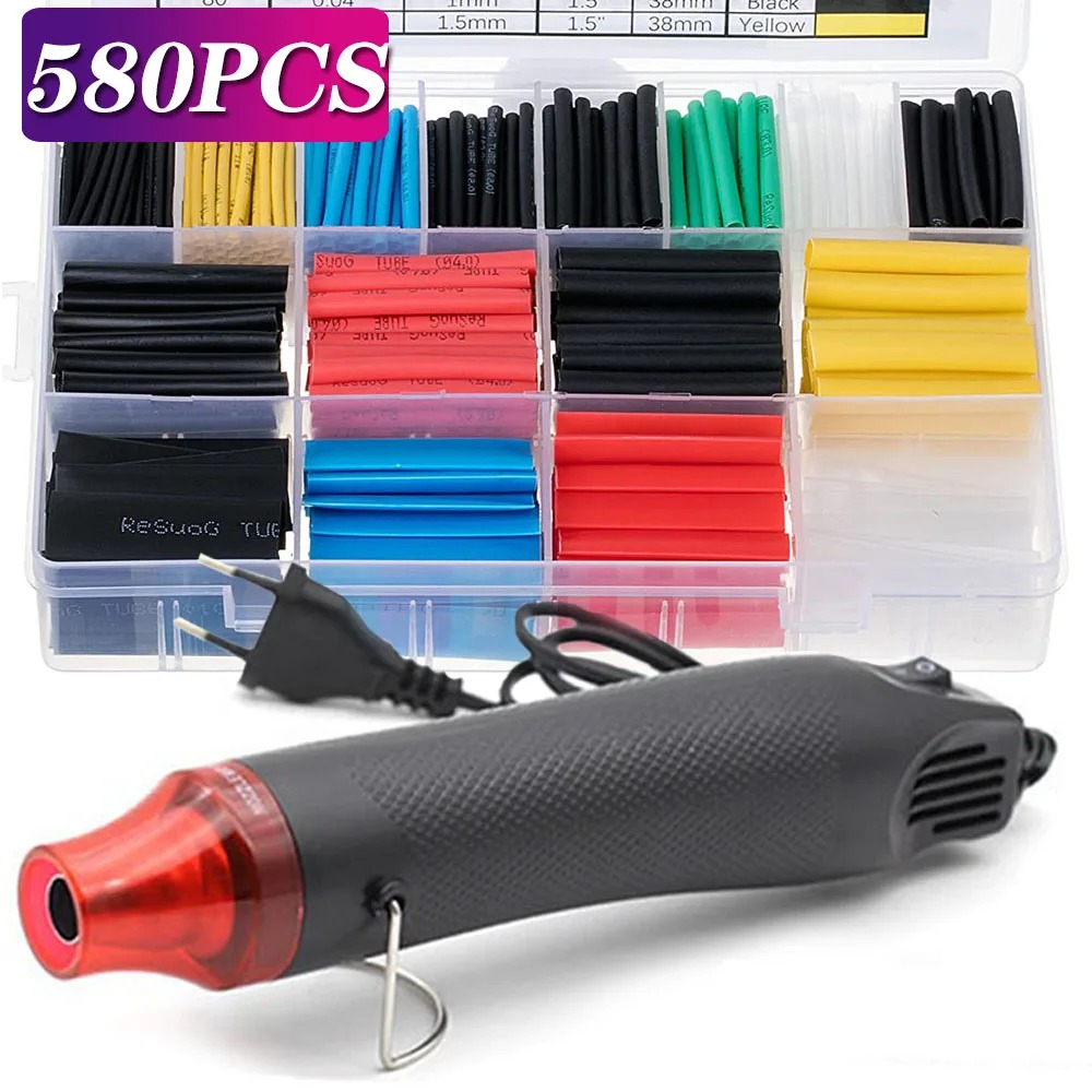 Heat Gun Small - Kit de Tubos Termocontraíbles 580/530/127PCS, Tubo