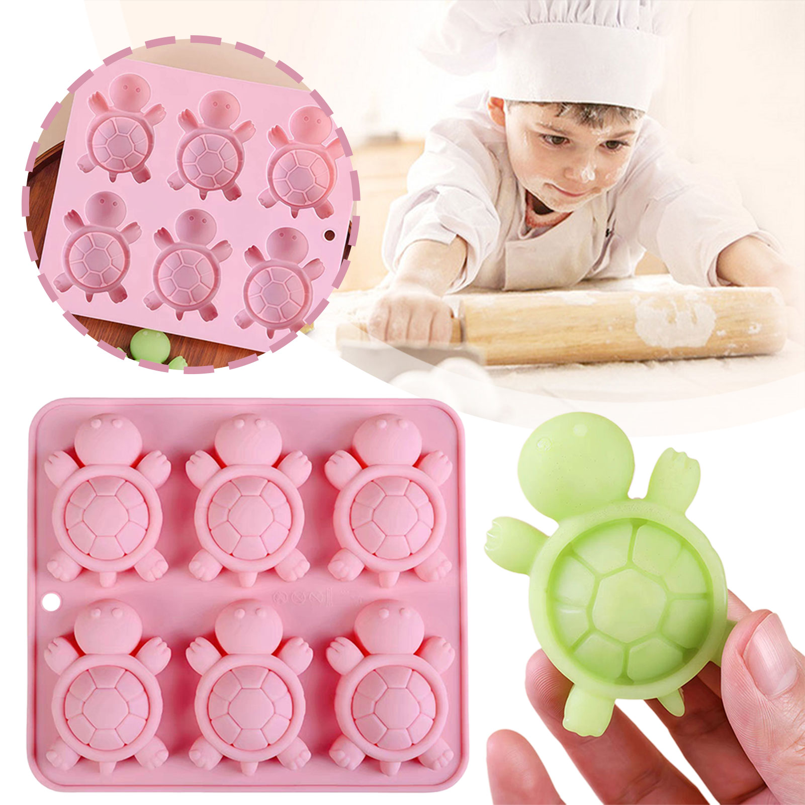 Silicone Mold Tray - Tortugas Bandeja de hielo Tortugas 3D