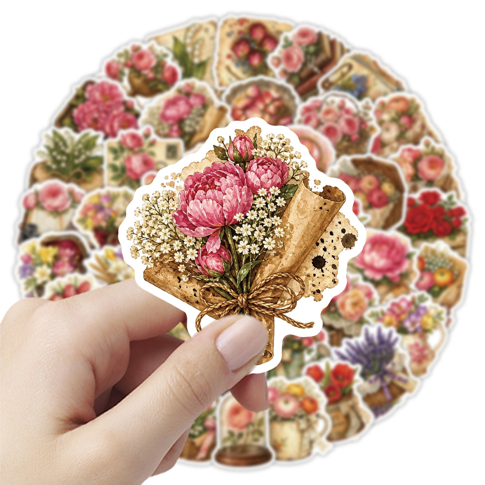 50 Pegatinas Florales Vintage, - Dried Flower Bulk reseña y precio